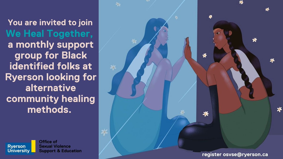 For the second year <a href="/ConsentComes1st/">Consent Comes First</a> is supporting We Heal Together, a group for Black identified folks looking for alternative community healing methods. It was created and is facilitated by Ryerson student Casandra Fullwood. To register email osvse@ryerson.ca.