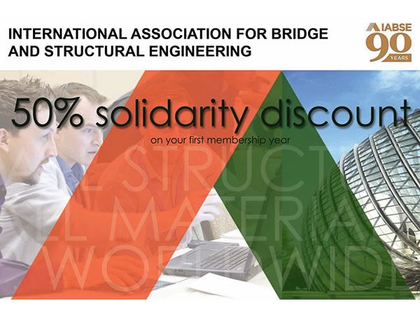 Hurry before this promo ends!
IABSE New Member Promotion Deadline: 31 September 2020.
IABSE offers new joiners 50% discount on their first year of membership. Register now on and use promo code IABSESTRONG. iabse.org/join
#iabse #association #structuralengineers #bridge