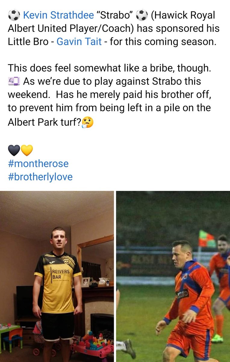 Player Sponsorship

Gavin Tait
Sponsored by Kevin Strathdee

🟡⚫