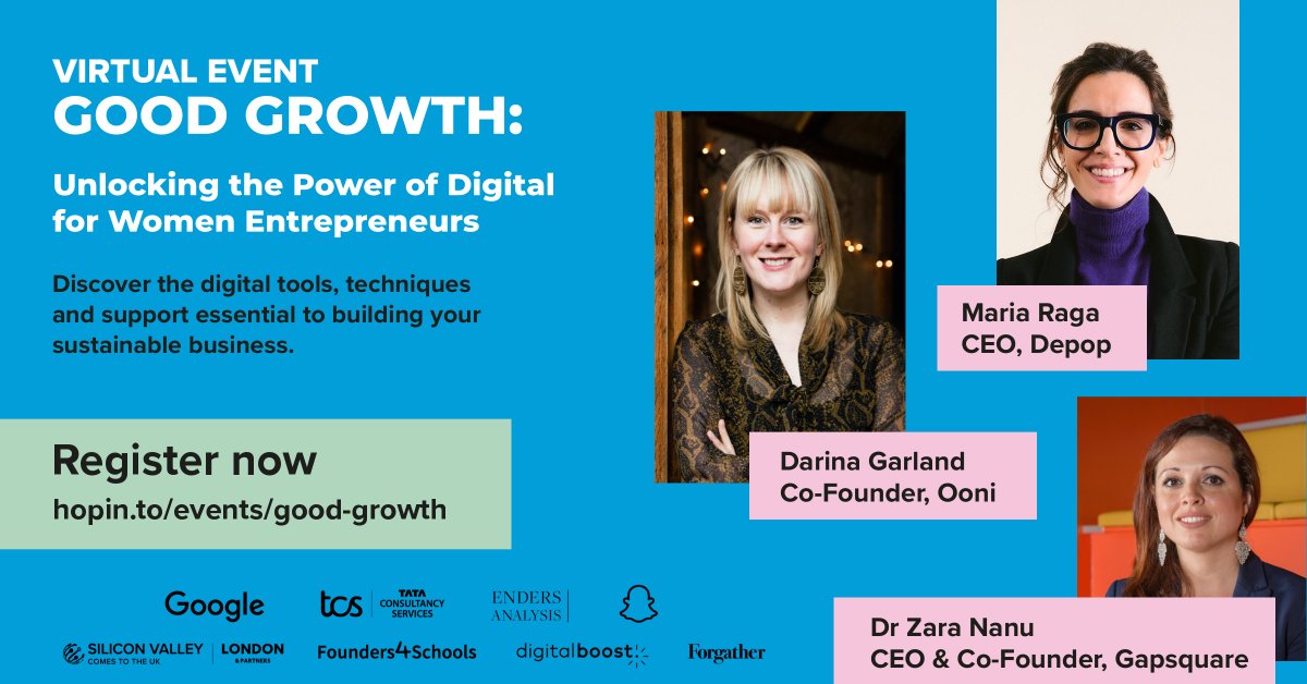 Looking forward to leading a session on hiring without bias on 13th October at Good Growth: Unlocking the Power of Digital for Women Entrepreneurs. 

I'll be joined by @colleenammerman, Director @HBSgender and Khyati Sundaram, CEO @beapplied 

Join us:
hopin.to/events/good-gr…