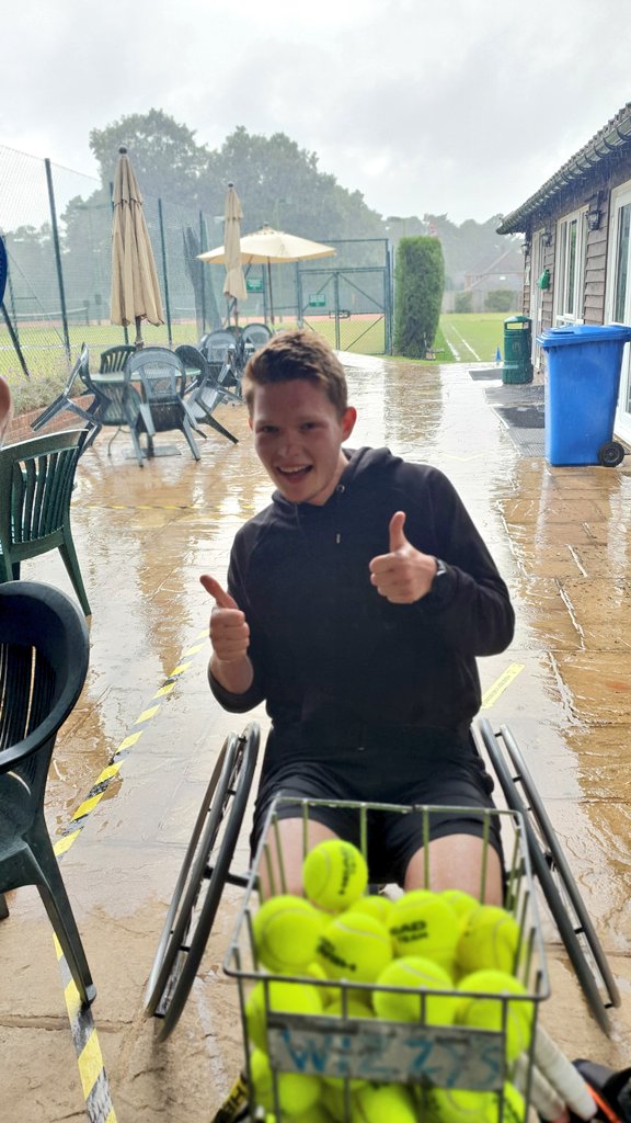 Members of the coaching team learn about #wheelchairtennis with <a href="/the_LTA/">LTA</a> expert Luke Mulvihill after <a href="/wokingcouncil/">Woking Council</a> investment to help grow the sport at <a href="/tenniswoking/">Woking Park Tennis</a> &amp; locally! 🙌👨‍🦽🎾💥

Great fun session despite the weather 😃👍 Get in touch if interested in having a go!