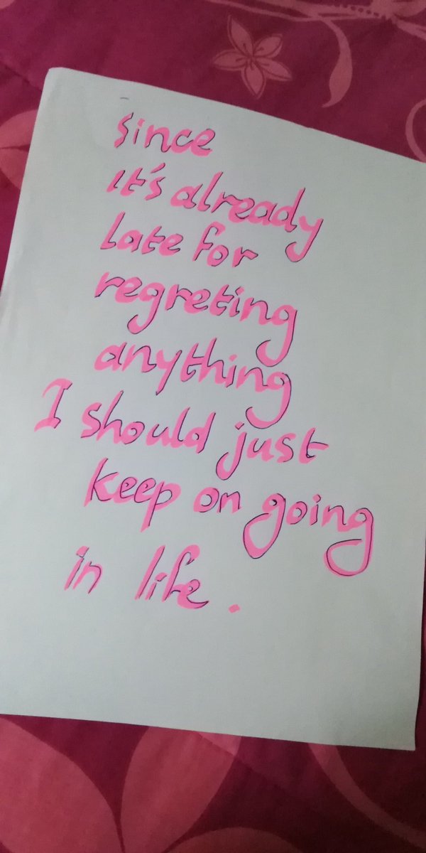 Amoon3271's tweet photo. My humble handwriting🌸
Regretting is your way of success if you truly understand the lesson left behind your actions, however don't allow yourself to dwell on the past too much and forget the bath you should be taking
.. https://t.co/X46gxyR6RQ