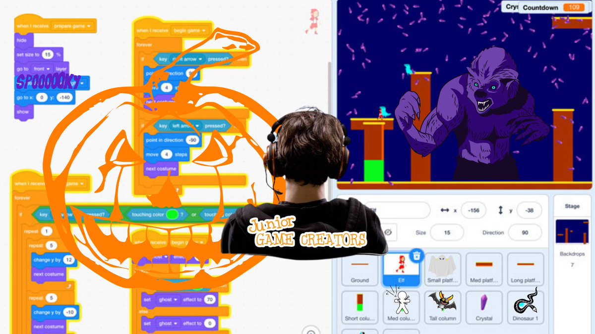 JrGameCreators's tweet photo. Kids aged 7-12 are joining our Spooky Half Term Workshops
.
Create video games
.
https://t.co/qq3MgzVsBt
.
Holiday workshops will be held on:
Tues 20th &amp; 27th October – 10:00 – 14:00
.
Wed  21st &amp; 28th October – 10:00 – 14:00
.
Thurs  22nd &amp; 29th October – 10:00 – 14:00 https://t.co/lSjA2Sr01E