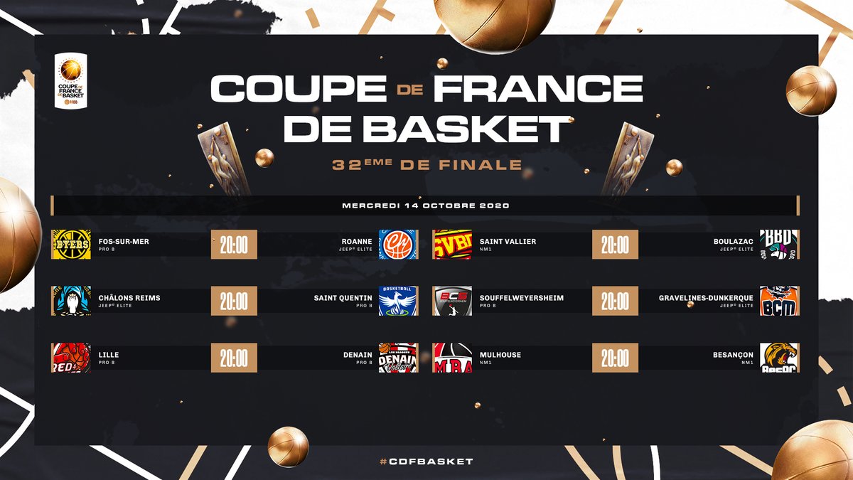 ffbasketball's tweet photo. 📣 Tirage au sort #CDFBasket masculine 🚹 32e de finale 🏆
➕ d'infos : https://t.co/xIHUVLrrmj https://t.co/UzfCBAIUH0
