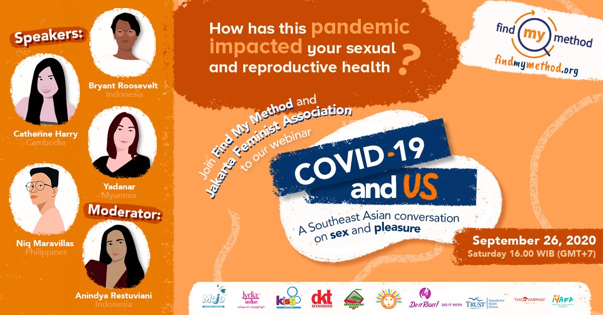 findmymethod's tweet photo. Register now if you haven't already to join @findmymethod and @jakartafeminist as we discuss sexual and reproductive wellbeing during COVID-19: https://t.co/0L2WRP5Yfd
@anindyavivi @adoseofcath @JewelTapa @NiqMarvz @bryant_r_s
#CovidAndUs #WCD20 #WorldContraceptionDay https://t.co/VaqWa5i39B