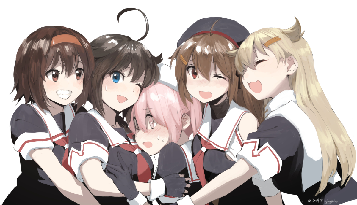 春雨(艦これ) ,村雨(艦これ) ,時雨(艦これ) ,白露(艦これ) ,夕立(艦これ) 「白露型サンドイッチ 」|茶原@執筆漫画連載中のイラスト