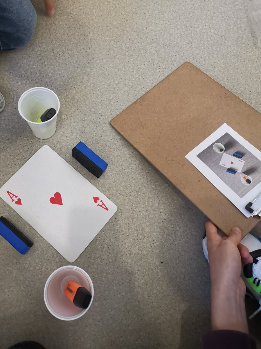 We introduced the idea of procedural writing with a series of images. One partner gave instructions to their teammates to help them replicate secret images. We had fun while developing precise language.