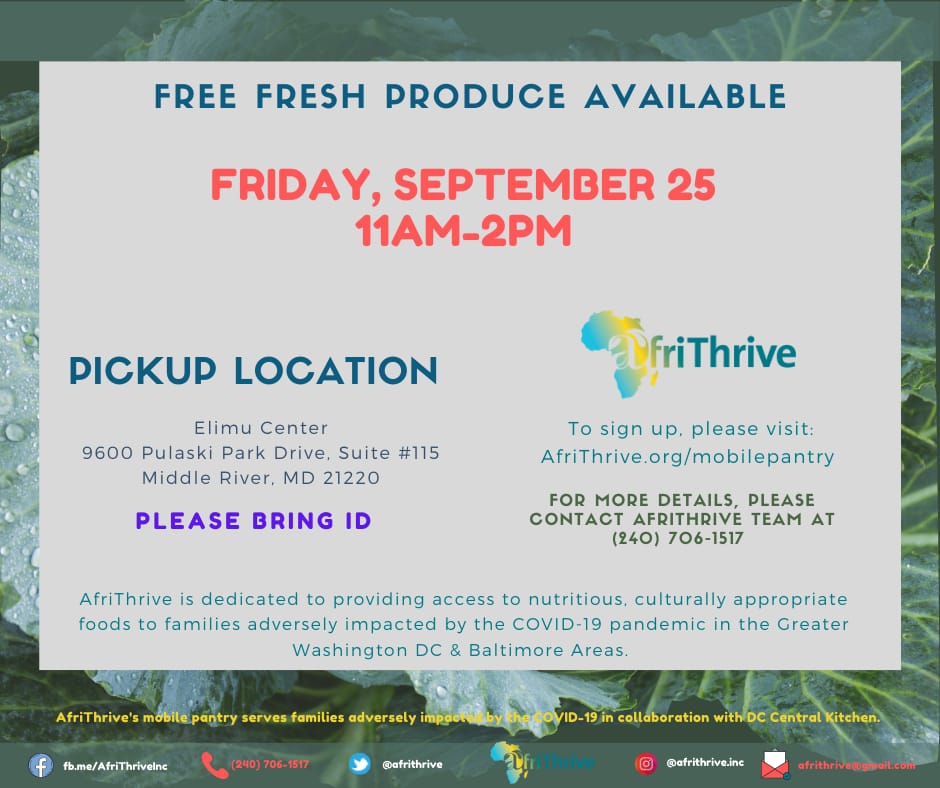 MrMandelaX's tweet photo. Free fruits and vegetables for families living in Baltimore, MD. Sign up on the website. See flyer for details. #AfriThrive https://t.co/IITHkfBbx4