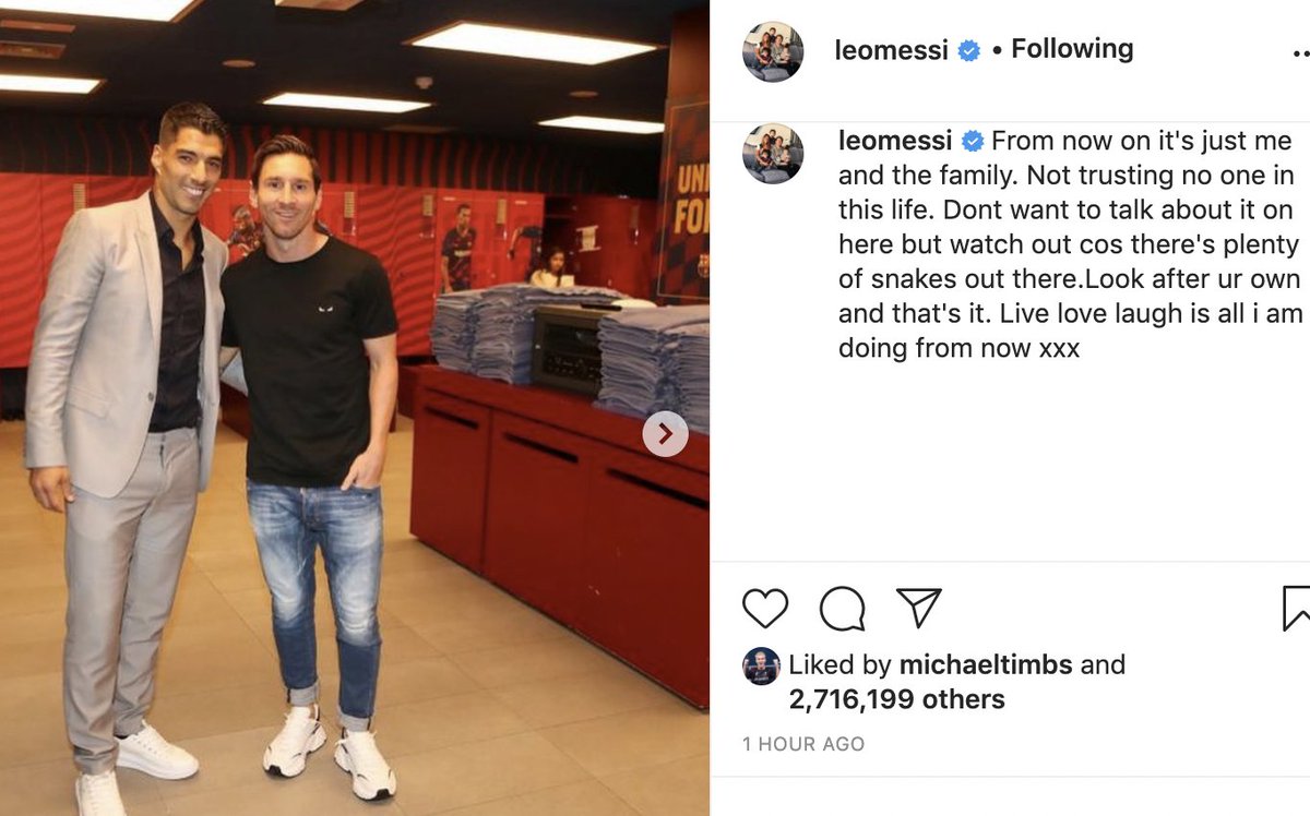 paddypower's tweet photo. Lionel Messi not holding back in his latest Instagram post... https://t.co/1fEg6QZAqF