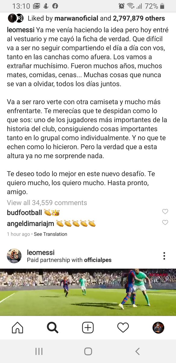 Quique_K's tweet photo. Messi se despide de @LuisSuarez9:
"Te merecías que te despidan como lo que sos: uno de los jugadores más importantes en la historia del club...y no te merecías que te echen como lo hicieron. Pero la verdad es que a esta altura ya no me sorprende nada". #MessiRESPECT https://t.co/Wgr5Oyq9iP