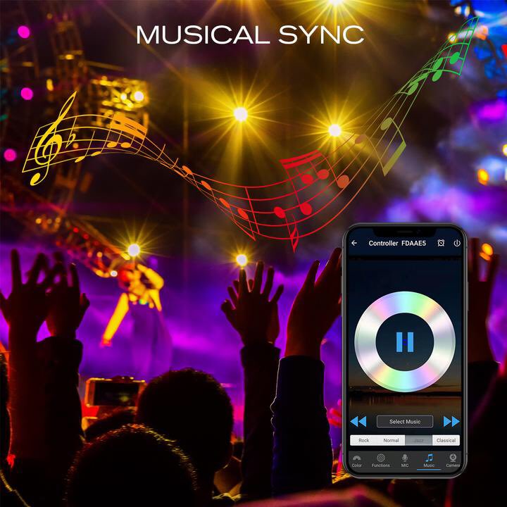 4. Music Sync.This is our fav feature. You can sync your Smart Light Strips to your music and jam all night like you’re at the club. We all need this cause it’s been a long 7months at home.You can’t get this with RBG Strips.