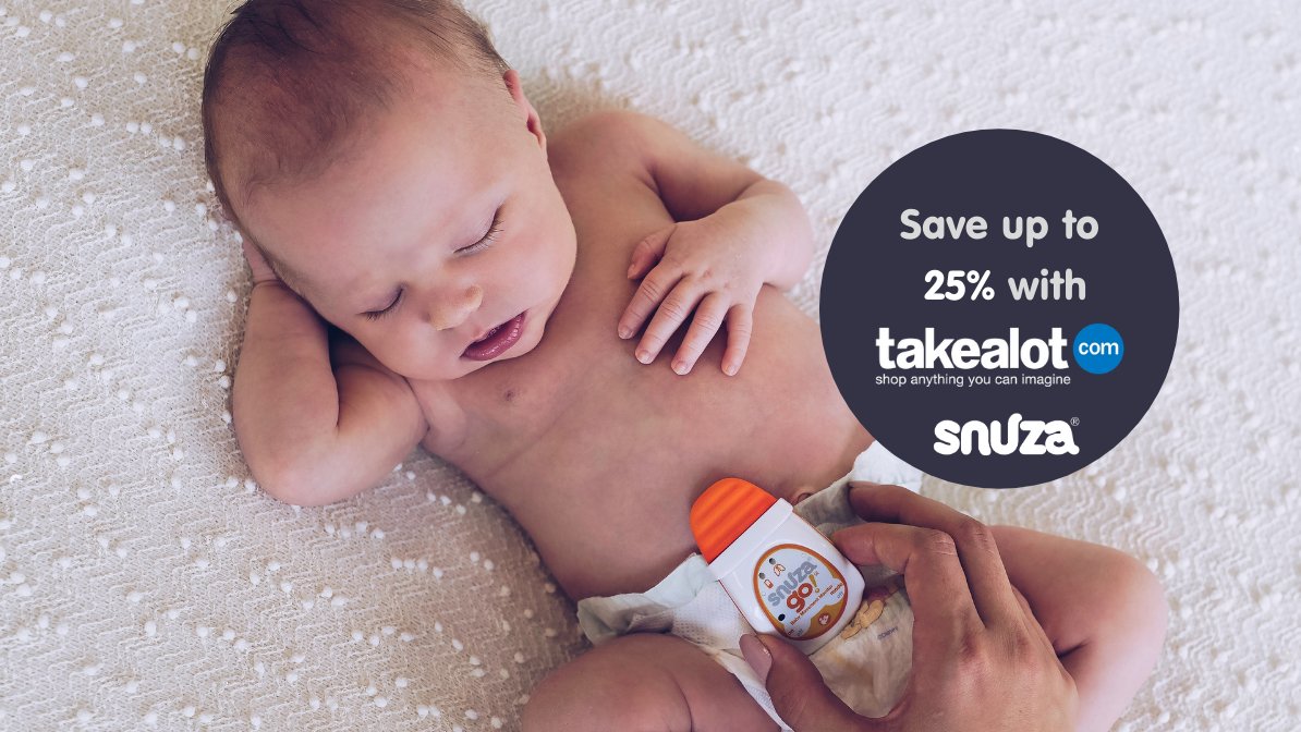 Save with Takealot.com's Baby Bargain SALE when purchasing Snuza baby breathing motion &amp; apnea monitors. Snuza Go! SE was R699 now R550 ; Snuza Hero SE was R849 now R679 ; Snuza Hero MD was R1099 now R849 Shop, whilst stocks last.  bit.ly/takealot-snuza… #snuza #sale