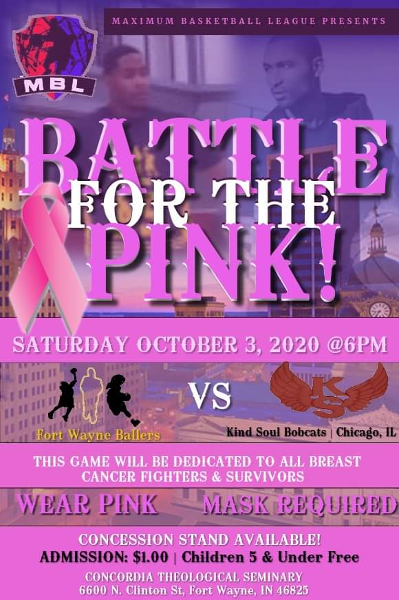 FWBallers19's tweet photo. Hey Fort Wayne Ballers Fans! 
 Our First Game is next week! 
This game is dedicated to all Breast Cancer Fighters &amp; Survivors!!!!!
#FortWayneBallers
#MaximumBasketballLeague
#BattleForThePink
#SeasonKickOff
#Support
#breastcancerawareness https://t.co/FeNriO2KOg