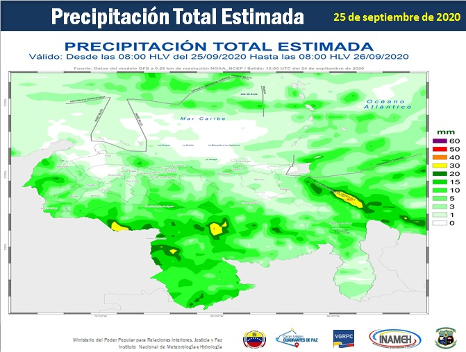 #25Sep #INAMEHInforma Precipitación Total Estimada para las próximas 24 horas #Reporte de las 05:50 HLV <a href="/tutiempopereira/">Jose Ramon Pereira</a> <a href="/NestorLReverol/">Néstor Reverol</a> <a href="/NicolasMaduro/">Nicolás Maduro</a> #FelizViernes