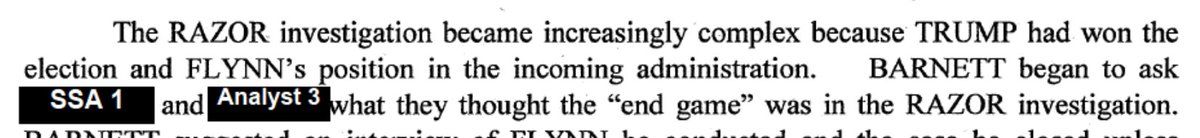 The Flynn investigation "became increasingly complex" after the election.I. e. they realized they were neck deep in it.