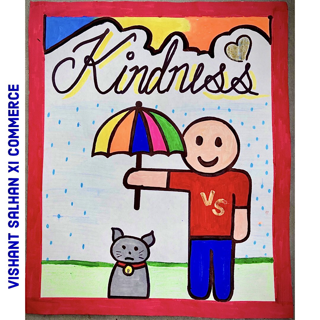SalhanVishant's tweet photo. Poster on Kindness Act 🌈🌧 
- Made by me 💜😌
@sdgchoupal @edu_sdg #ForPeopleForPlanet #Act4SDGs @weincludedorg @ForGlobalGoals #TurnItAround 
.
Kamla Nehru Public School,
Phagwara, Punjab🙏🏻❤️ @pkdhillon08 @Sukhpre76566814 @Bl_Sneha @Kiran99142217 @khosla_riti https://t.co/wTnyPWPa7x