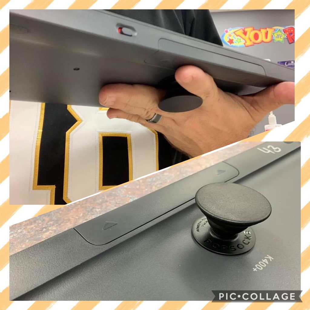 LaurenRataj3's tweet photo. Saw this on a Facebook group and had to share! Great use of a popsocket to support classroom teachers! #TeamOldham #OldhamDLN @KentuckyDLC @gegkentucky https://t.co/AiqhmYVO7e
