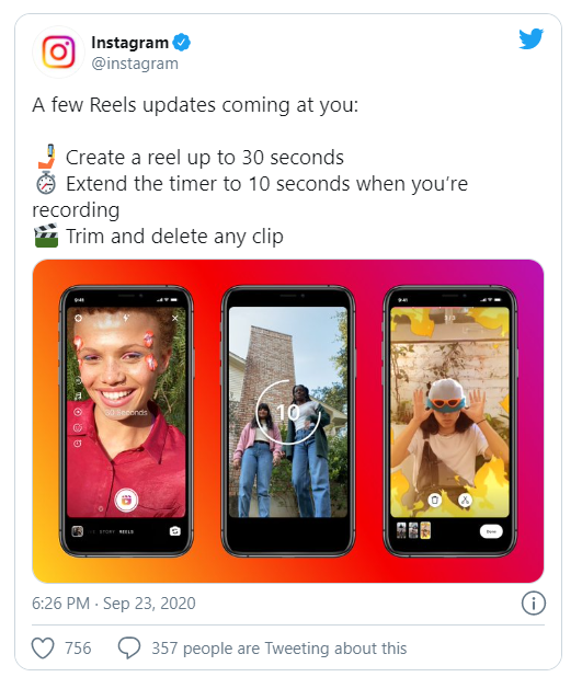 DdeDiesbach's tweet photo. #Instagram debout face à #TikTok  | EX en ↗️
 côté #reels (prononcés "rilz"😉)  :
- Vidéo jusqu'à 30 sec
- Retardateur de 10 sec
- la possibilité de rogner/ supprimer une séquence qui compose le #Reels.  Un vrai studio de montage !
Have fun @CelineBeckrich  @3zestesdecitron https://t.co/rb7zsbjZfH