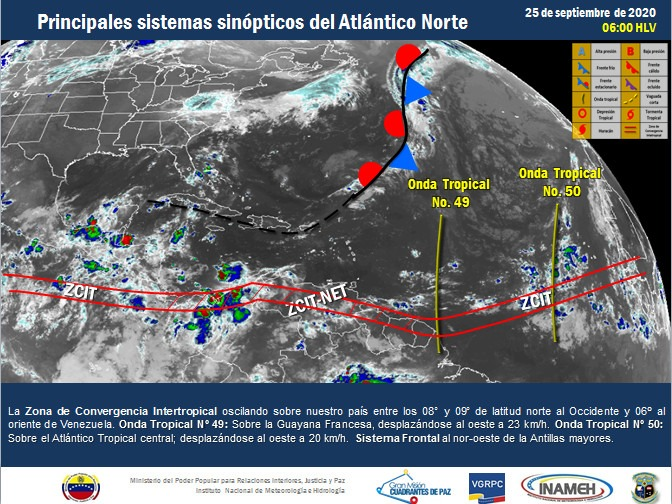 #25Sep #INAMEHInforma Principales Sistemas Sinópticos del Atlántico Norte. #Reporte de las 06:20 HLV. <a href="/tutiempopereira/">Jose Ramon Pereira</a> <a href="/NestorLReverol/">Néstor Reverol</a> <a href="/NicolasMaduro/">Nicolás Maduro</a> #FelizViernes