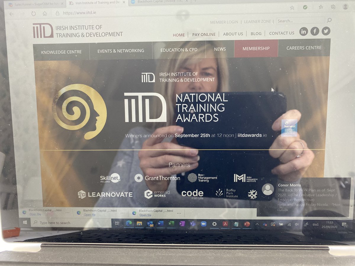 Eagerly awaiting the @iitd_ireland national training awards @Harvest37 proud to be the sponsors, good luck to everyone #iitdawards20 #trainingawards