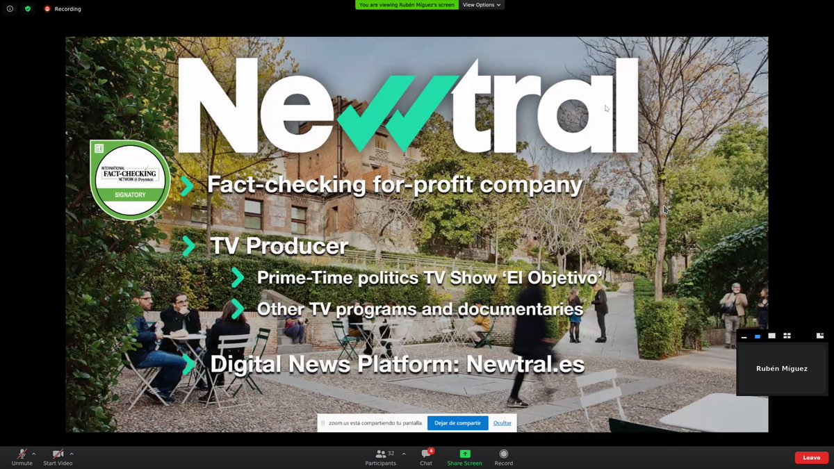 _albarron_'s tweet image. @rubenmiguez explains that, different from most other organisations in the field, newtral is a for-profit one. They are producers of some of the top journalist TV shows in Spain
#checkthat2020
