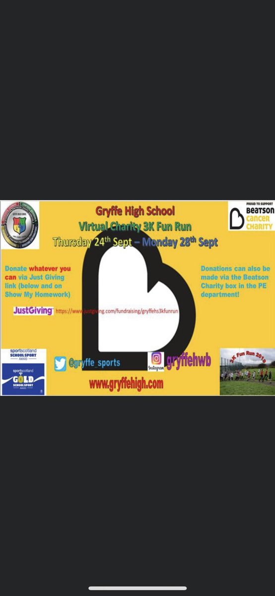 MelWrightPE1's tweet photo. @gryffe_sports @Beatson_Charity Doing my bit for those who need it most!! Please get involved this weekend if you can Twitter! #gryffe3kfunrun https://t.co/KoezBBrCTJ