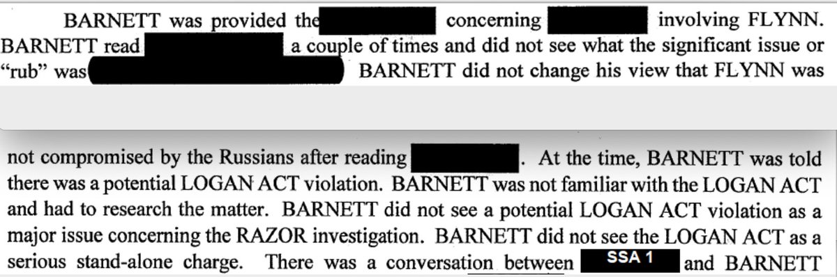 On January 4, 2017, at 2.21 PM Strzok ordered Barnett to keep the case that Flynn was compromised by the Russians open because of the Kislyak tape. Barnett, who was in charge of the Flynn case, was not buying it. So Barnett was sidelined.