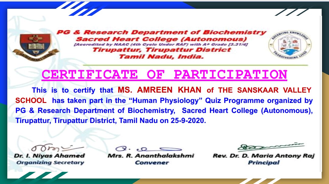 AMREENK96846513's tweet image. #CERTIFICATEOFPARTICIPATION 
#HUMANPHYSIOLOGY
#QUIZPROGRAMME
#LEARNINGNEVERSTOPS 
#ONGOINGLEARNING 
#PANDEMICLEARNING 
#LEARNINGTOGROW
#SOMUCHTOLEARN
#VIRTUALLEARNING
#ÃŁHÀMĎÛĽÏĹĽÁH 
#HOMEBASEDLEARNING #REMOTELEARNING #PROFESSIONALLEARNING #EDUCATORSENGAGEMENT #EDUCATORSLEARNING