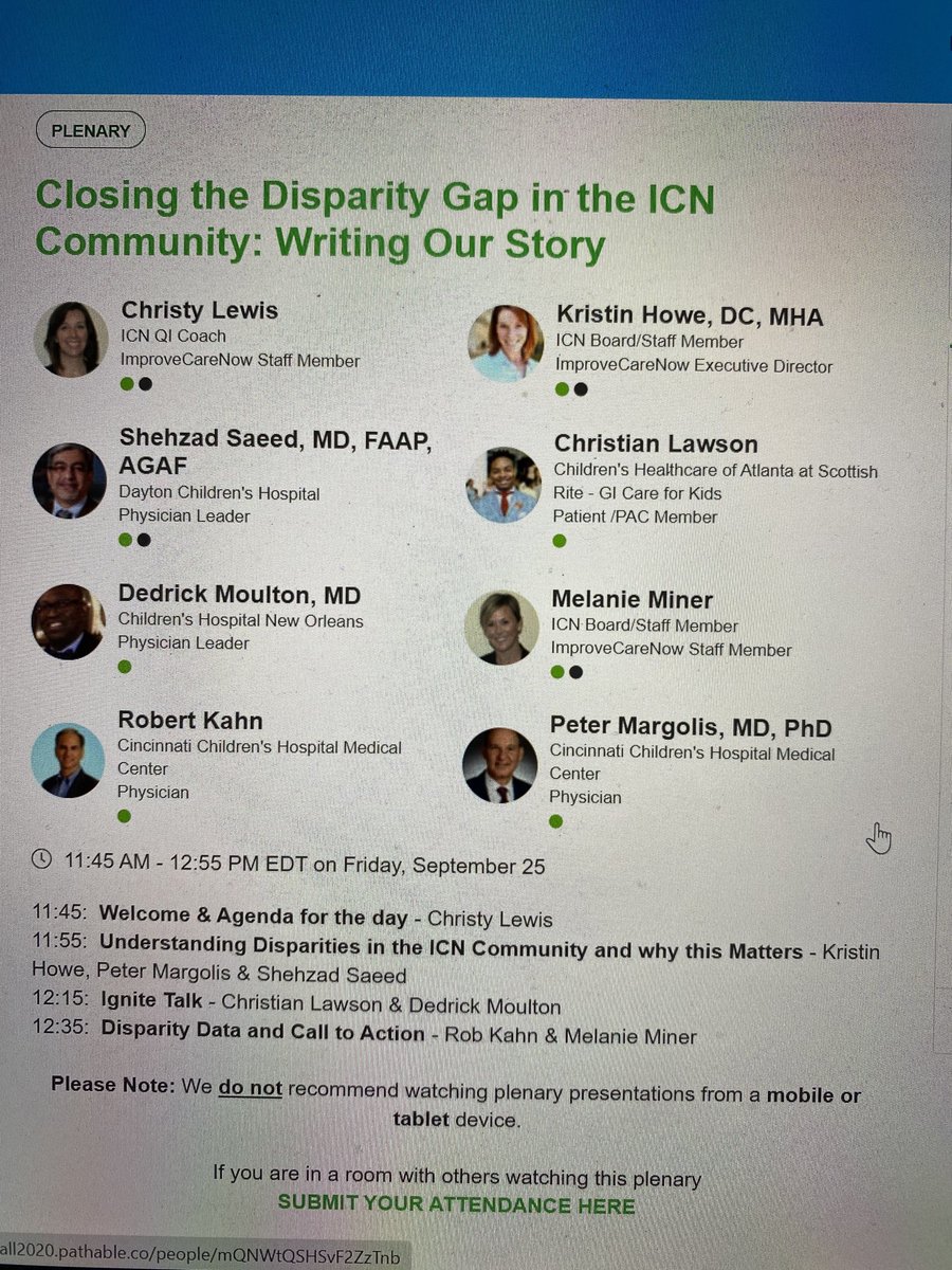 2nd day of #ICNCC20F - starting with sharing our journey in acknowledging the disparity gap within the network and setting goals- please make sure to join us!! 

⁦@ImproveCareNow⁩ 
#AllTeach#AllLearn
#Equityinhealthcare