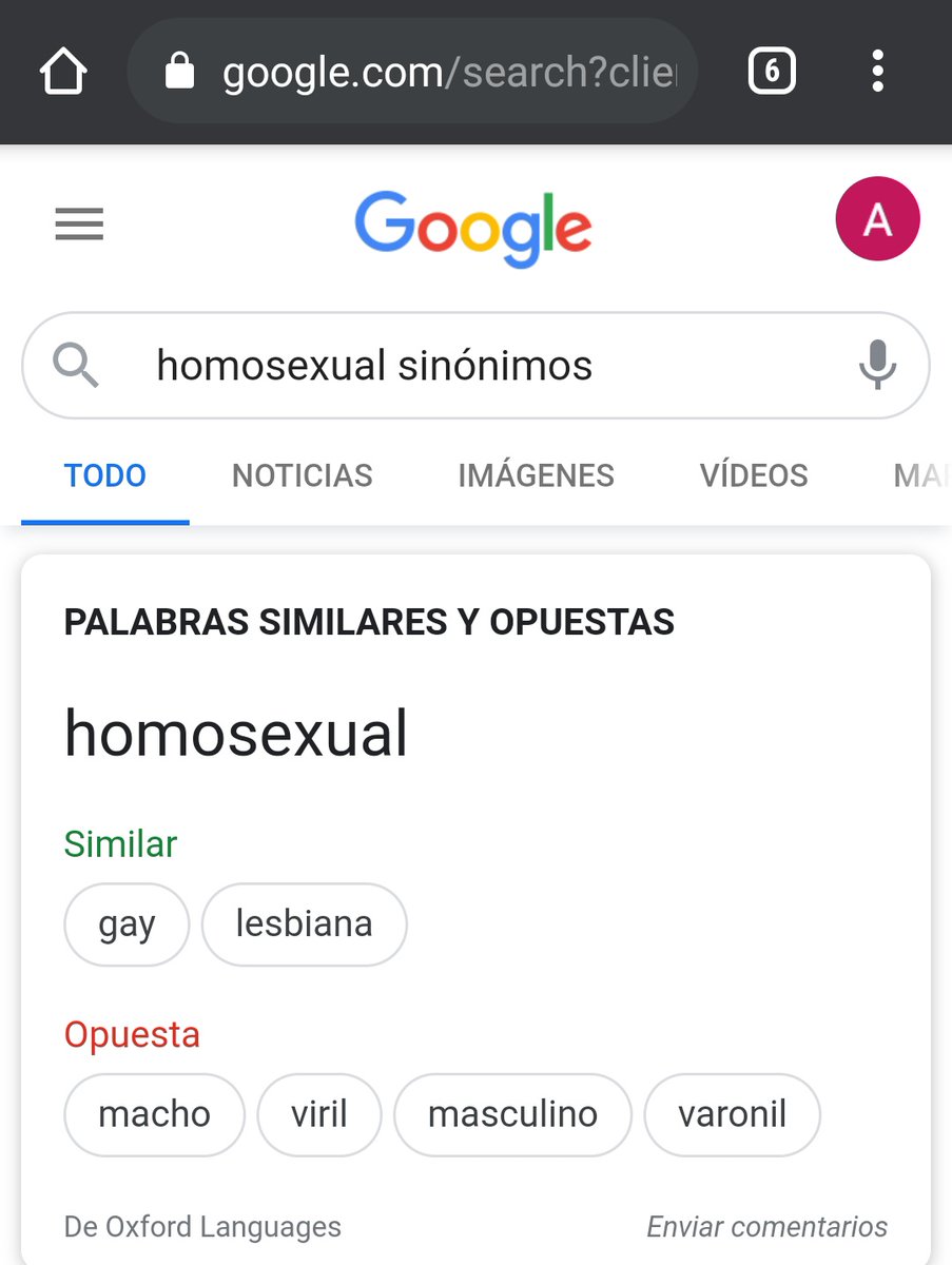 LaWolfaa's tweet image. Según #Google el antónimo de #Homosexual.
¿A caso los homosexuales hombres no podemos varoniles o las homosexuales mujeres no pueden ser femeninas? 
Y para la información de #Wordreference exceptuando #Lesbiana todo lo demás son #Insultos no sinónimos 
#Gracias 🖕🏼 
#homofobia