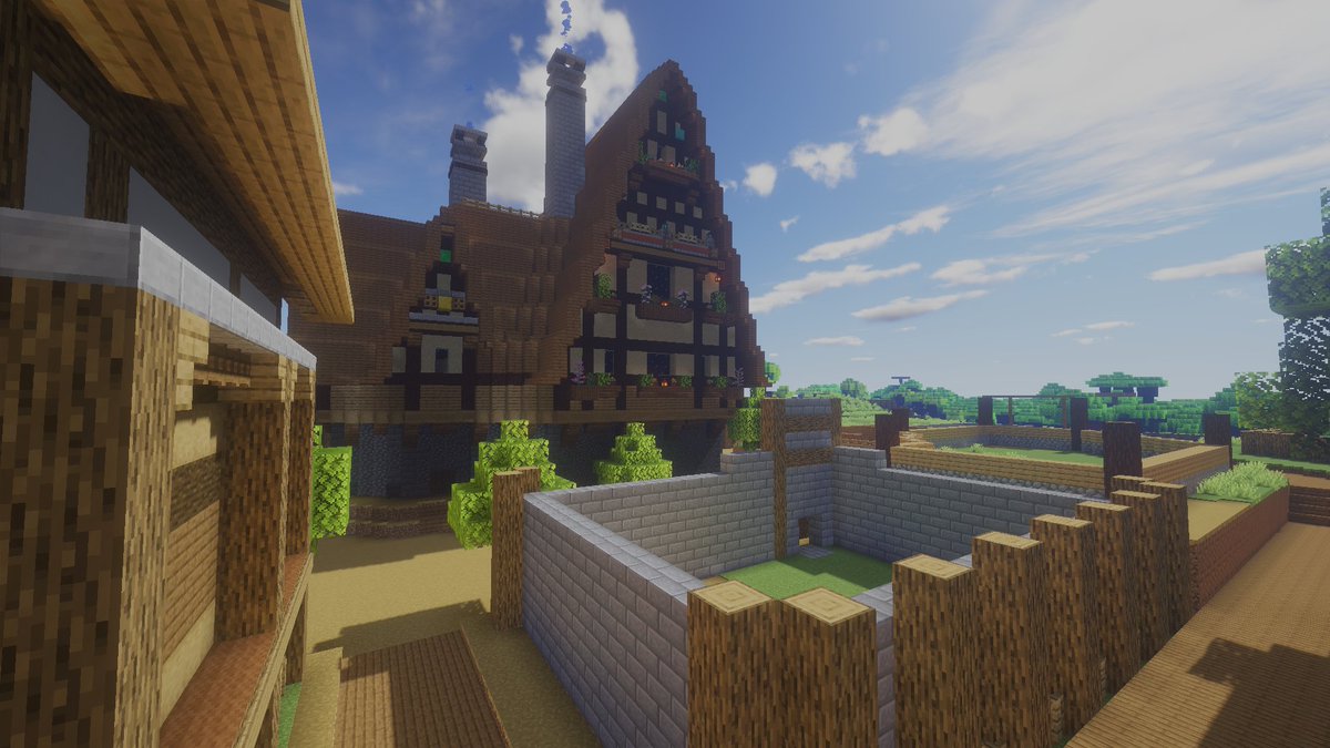 はじめ人間オクタゴン A Twitter 1軒生やしました D 民家は少し作り慣れてきたかも マインクラフト マイクラ 木の村