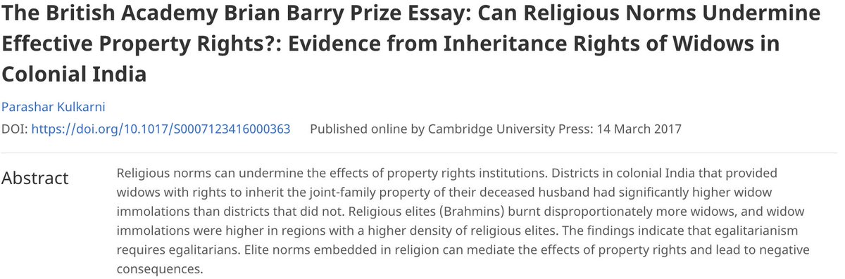 Are inheritance rights bad for women?- More sati in C19 Bengal where widows had property rights- More foeticide & cousin marriage w/ female inheritance in - Islamic inheritance rights, high cousin marriage in MENA, - Women didn't inherit in Europe & LAC so left for work