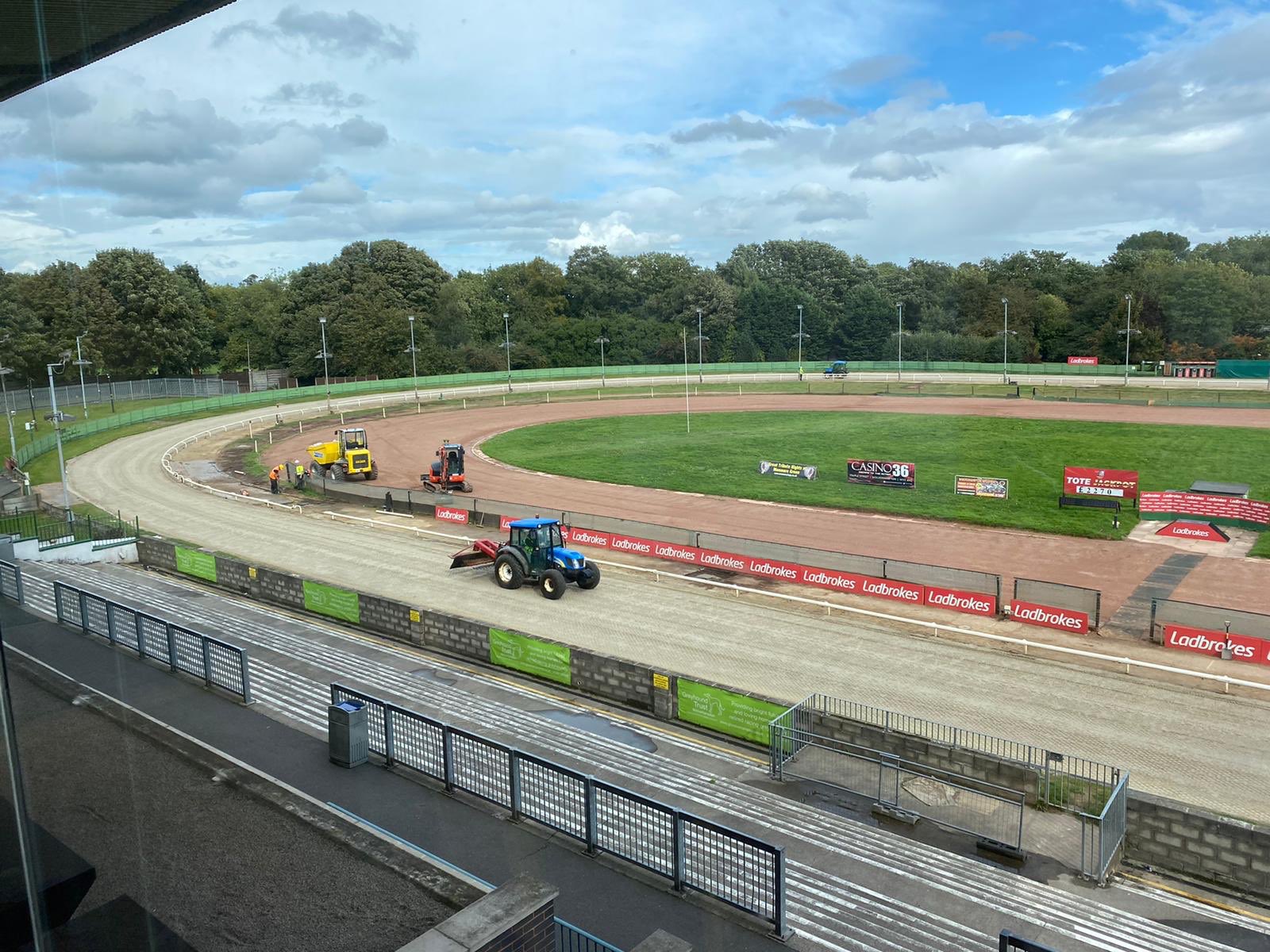 Monmore Green on Twitter "Final preparations to the new track surface