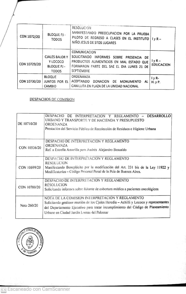 HCD3F's tweet image. Orden del día para la 10° Sesión Ordinaria del 2020.
@HCD3F

@sergioiacovino

Se tomarán las medidas de protección y distanciamiento necesarias para cuidarnos entre todos.
Lo podes seguir en vivo por Facebook :fb.me/HCD3F