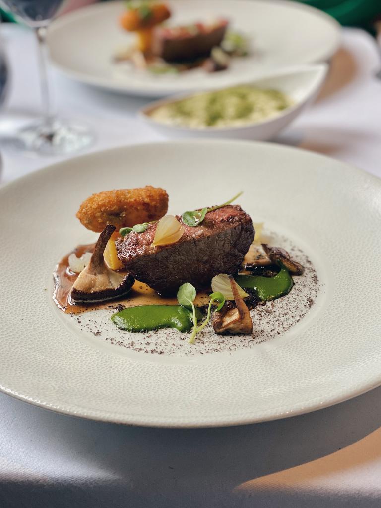Nothing says Scottish fine dining like a carefully selected fillet of Aberdeen Angus beef, cooked to perfection, and served with watercress purée, confit turnip, wild Scottish mushrooms and a bone marrow jus.
 
Photo from @edineats