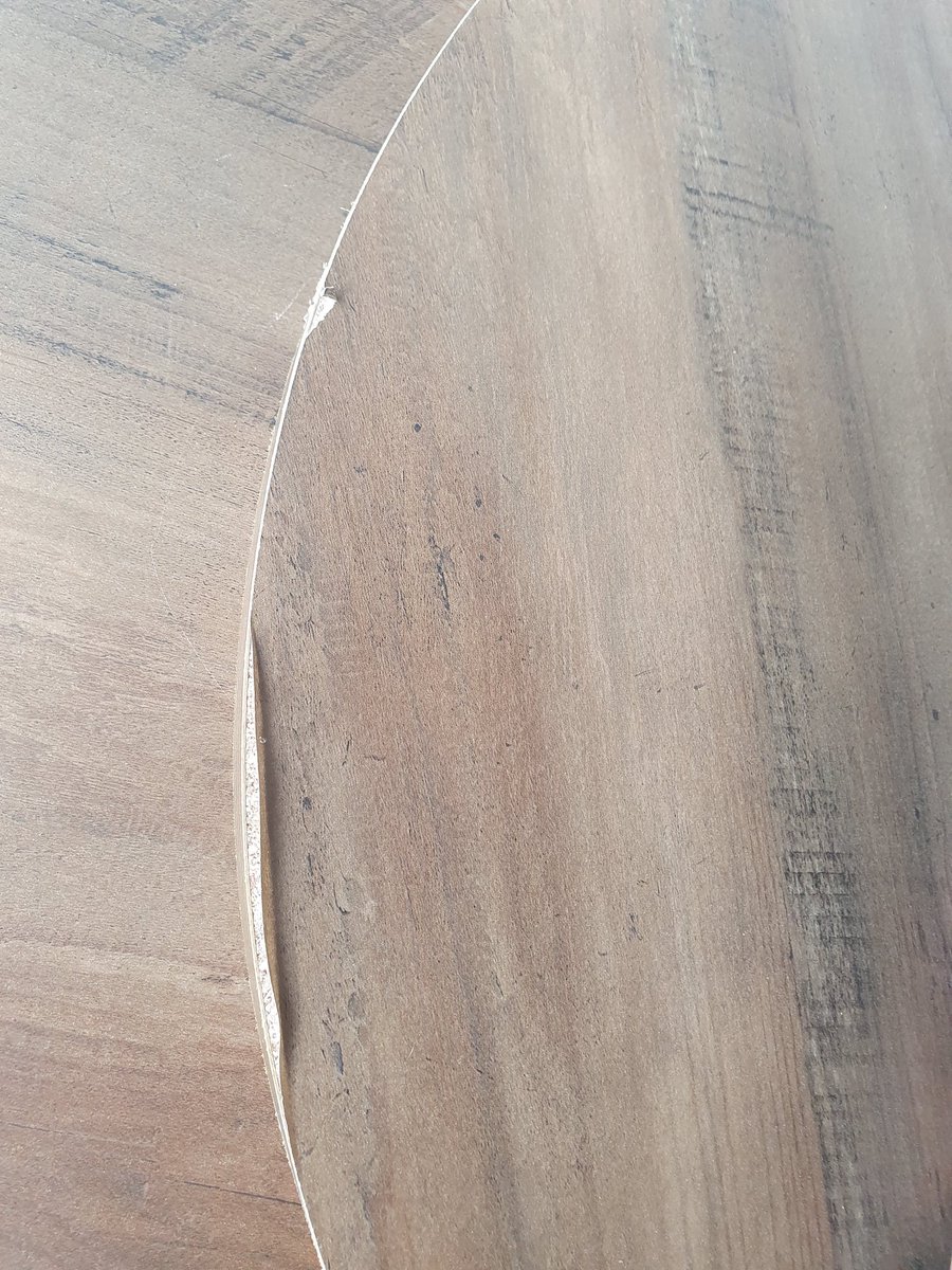 HannahChHealy's tweet photo. @DunelmUK I've just had my Fulton coffee table delivered. Its beyond me that this would be an acceptable product to send someone? Both tables are damaged and dirty. A return or ex display? To think I've had to take a day off work to receive this crap. https://t.co/RpXnrI65qa