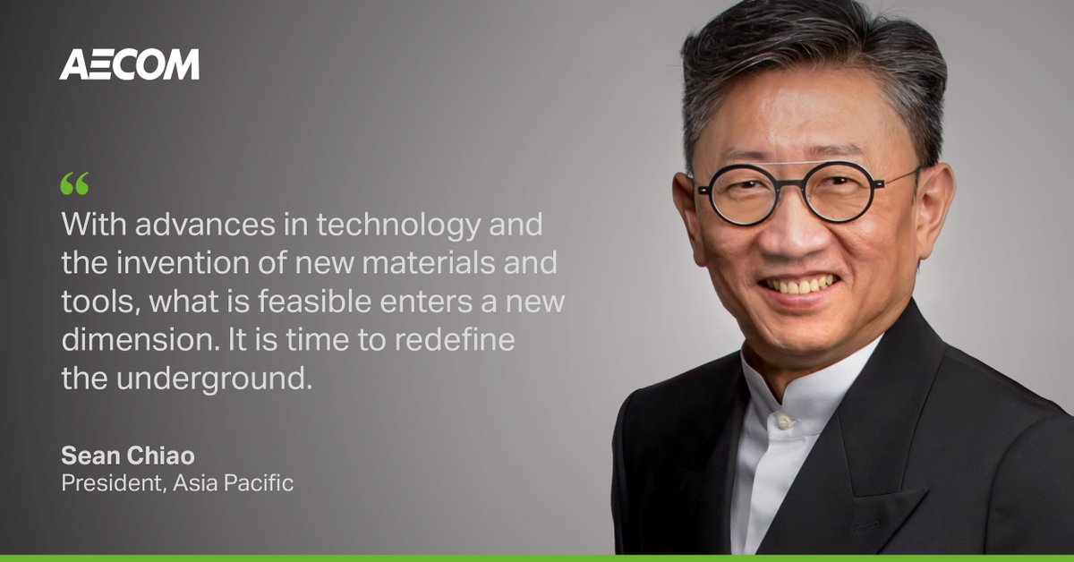 The world’s land use is at a tipping point for #climatechange, #urbanization and #sustainability according to Sean Chiao, executive sponsor for our new book, #UndergroundCities: New Frontiers in Urban Living. Learn more: aecom.com/undergroundcit…