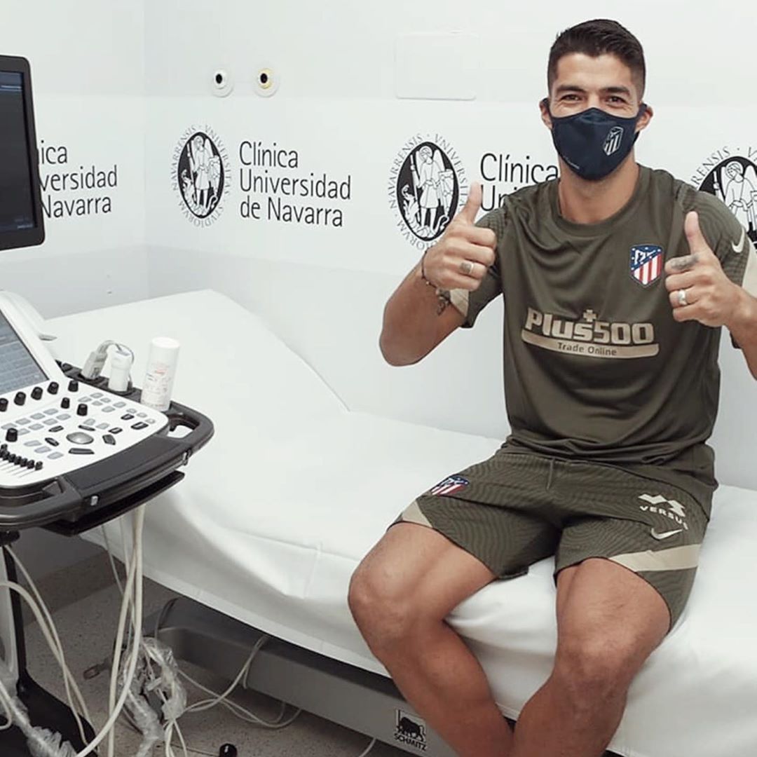 Luis Suárez, en el reconocimiento médico con el Atlético (Foto: ATM).