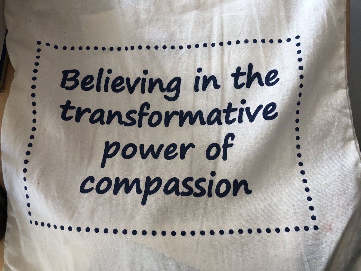 11/end. We are going to end ths thread with ths image of t conference bags. It is a quote frm  @DrBurkeHarris & it has become our motto. “BELIEVING IN THE TRANSFORMATIVE POWER OF COMPASSION”. (Yes, caps - as it is a belief worth shouting about.) Thank you everyone for your support