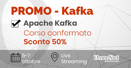 OverNetE's tweet image. ✔️Corso confermato &quot;Apache Kafka&quot;
📆5-7/10 
🔥#Sconto 50%
👉Iscriviti subito bit.ly/3kO5P1j
#ApacheKafka #MessageQueuing #Docker #Unix #ApiREST #Java