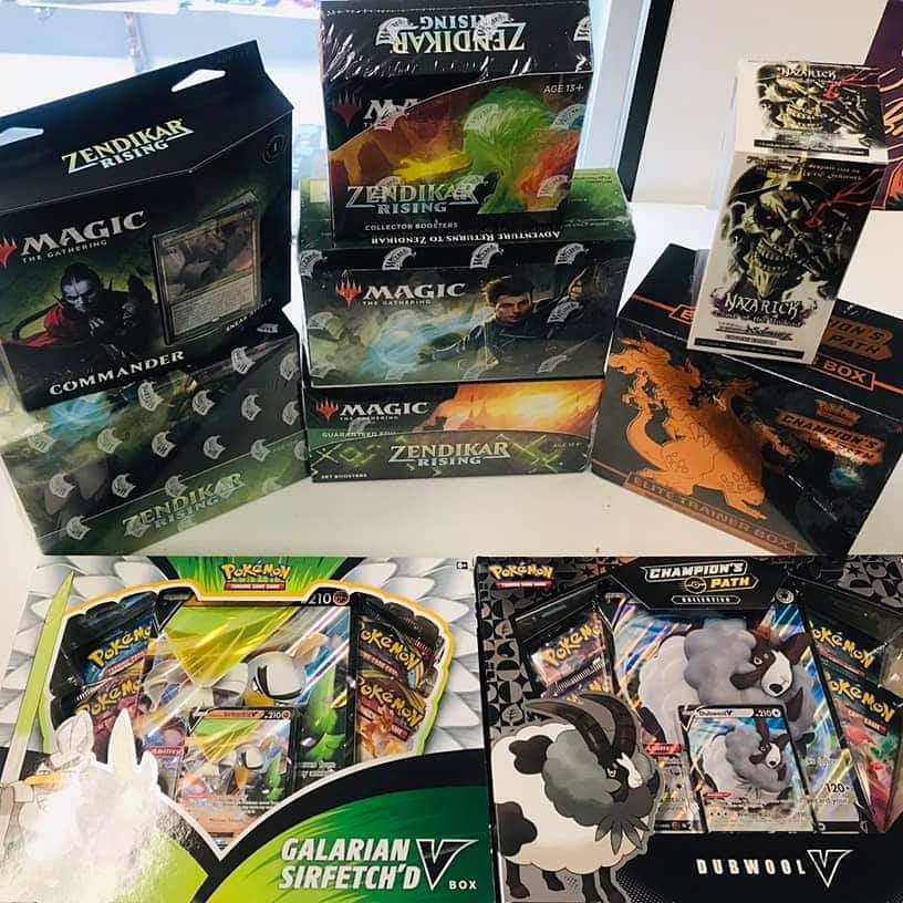 galacticquest's tweet photo. It’s a great day to be a card game player at Galactic Quest!

New Magic Zendikar Rising, Weiß Schwarz: Nazarick Tomb of the Undead, Pokémon: Hidden Fates and Champion’s Path, Yu-Gi-Oh Legendary Duelists: Rage of Ra. https://t.co/xu47S8ZSuj