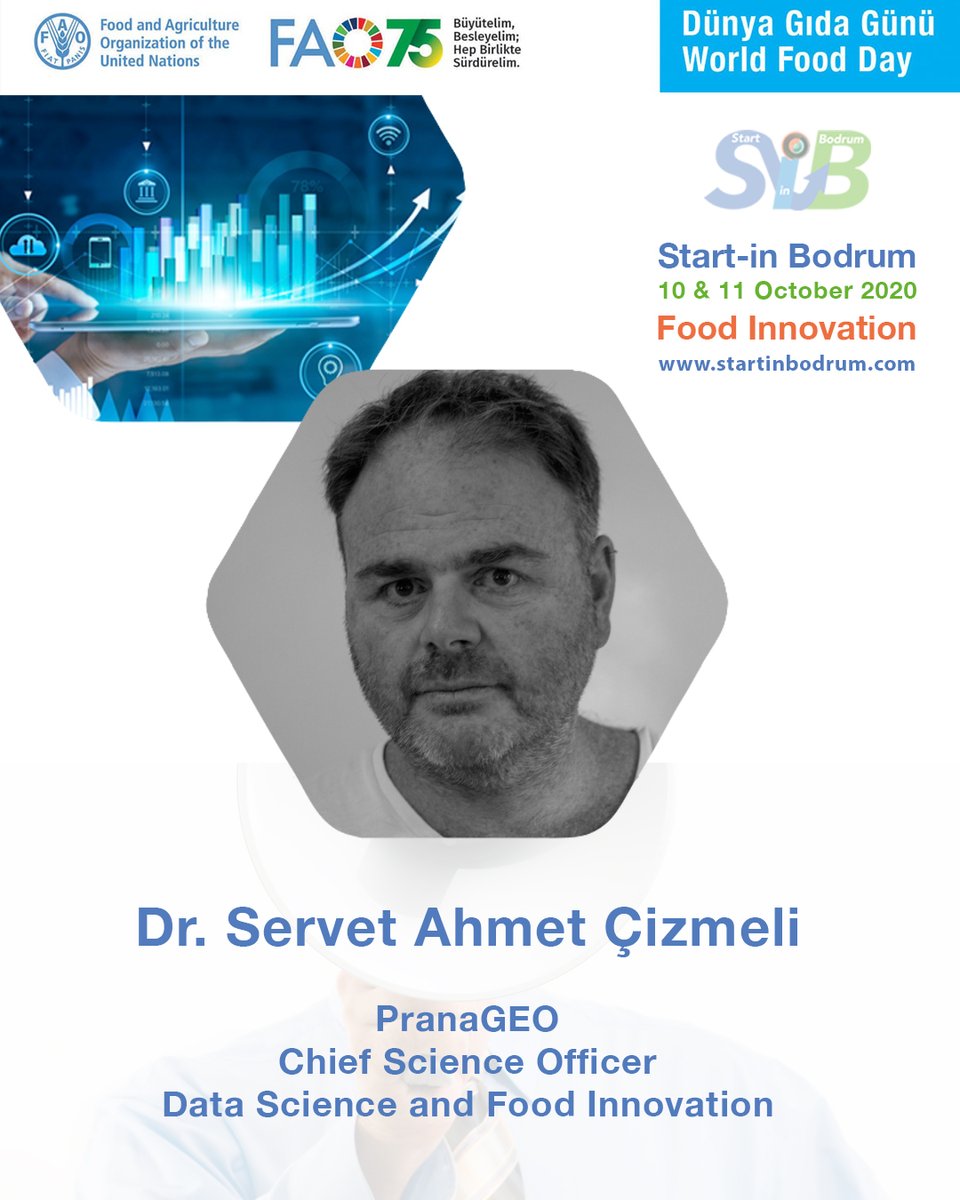 StartinBodrum's tweet photo. Our speaker Dr. Ahmet @CizmeliServet Chief Science Officer at @PRANAGEO  Data Science in Food Innovations  at Sustainable Nutrition and Food Innovation event Oct 10-11. If you are a Food Entrepreneur or a FoodTech startup, register now https://t.co/S9e3w3SOUb #datascience #Food https://t.co/6LW5em1Ude