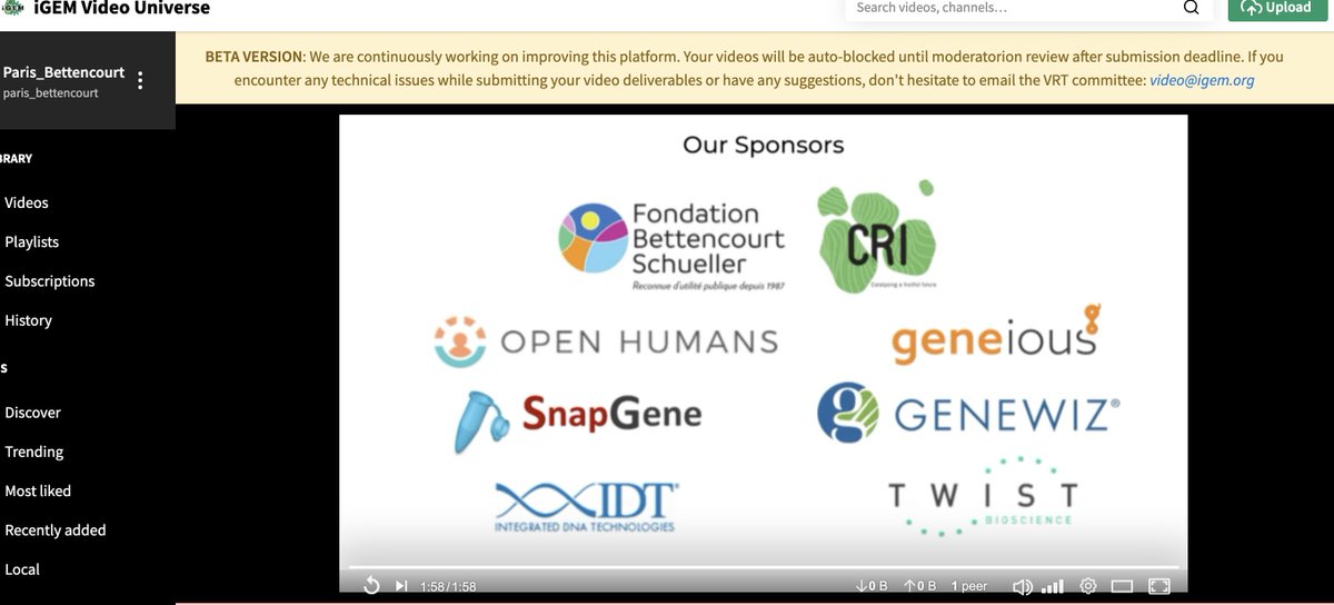 Finally managed to upload our promo video! The new 
<a href="/iGEM/">iGEM Headquarters</a> video platform is really cool. It's been a journey learning the skills we needed to get all of this together, but we can't wait for you to see what we came up with!