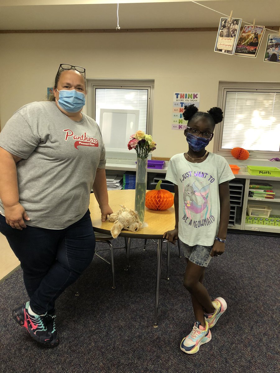 No vase? No problem...graduated cylinder to the rescue! Birthday surprise from one of my students.