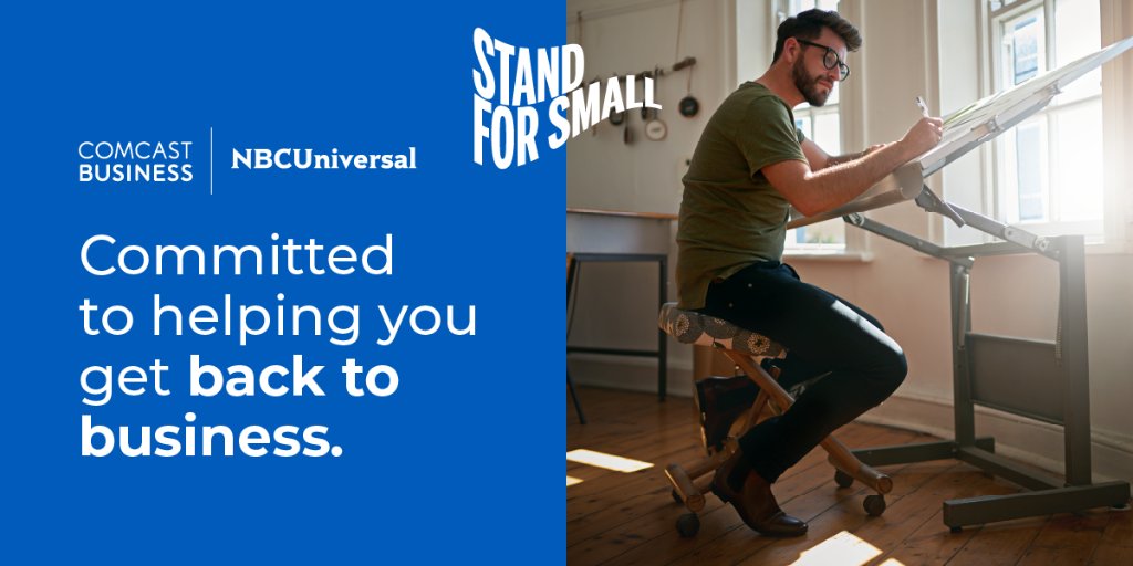 comcastbusiness's tweet image. Being small is no easy feat. We&apos;re here with @NBCUniversal to help lighten the load for small businesses with the resources they need to bounce forward. #StandforSmall comca.st/3mB1Tm8