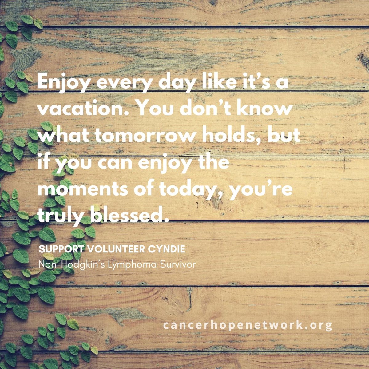 CancerHopeNet's tweet image. Enjoy today. #FindDelight #staycation