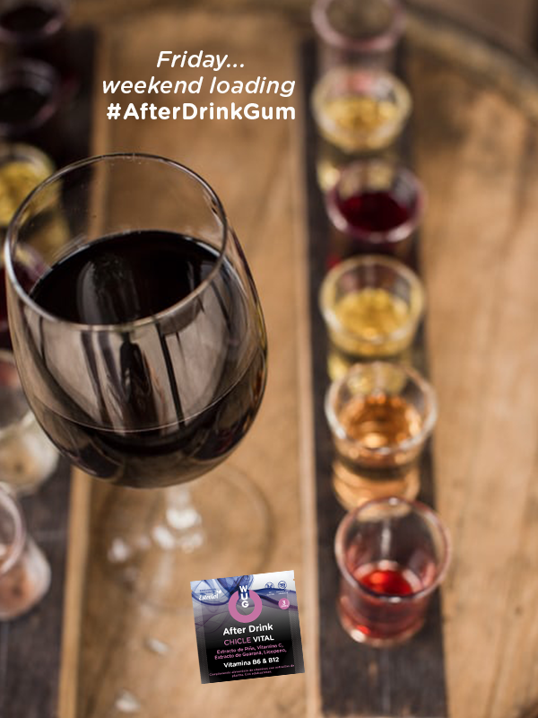 wug_gum's tweet photo. ¡Por fin #viernes! 🎉🎉
¿Preparado para el finde?
Si quieres disfrutarlo sin miedo a tener #resaca, no olvides tus #AfterDrinkGum 🥂🍷
🛒 https://t.co/YNOiVkfLXQ
#Wug #Wugum #Chiclesfuncionales #weekend #drink #stopresaca #friday #enjoy #gum #chiclesparalaresaca https://t.co/KtvMxlqaH2