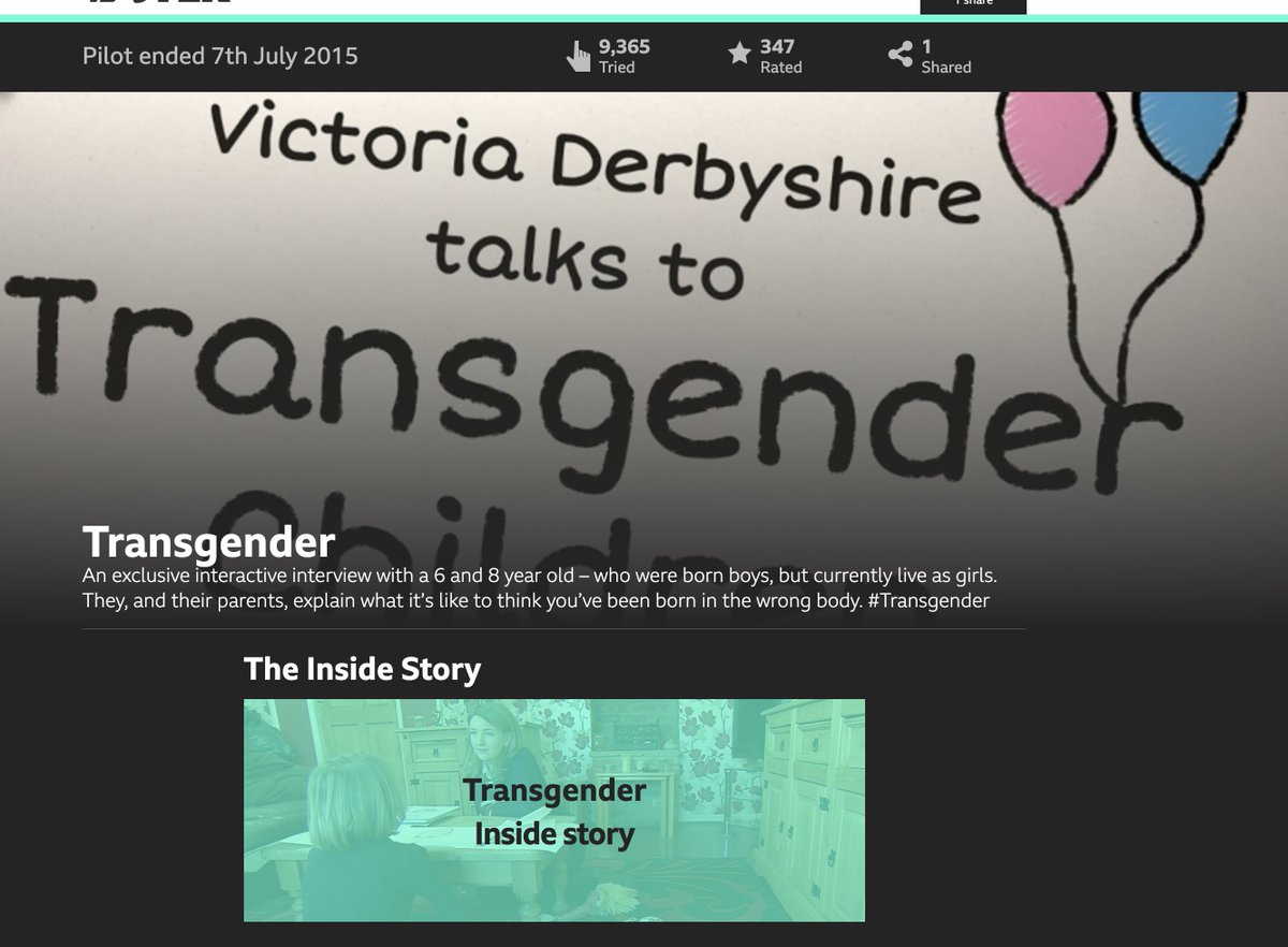 The BBC Victoria Derbyshire programme https://www.bbc.co.uk/news/av/magazine-32148111 https://www.bbc.co.uk/taster/pilots/transgender