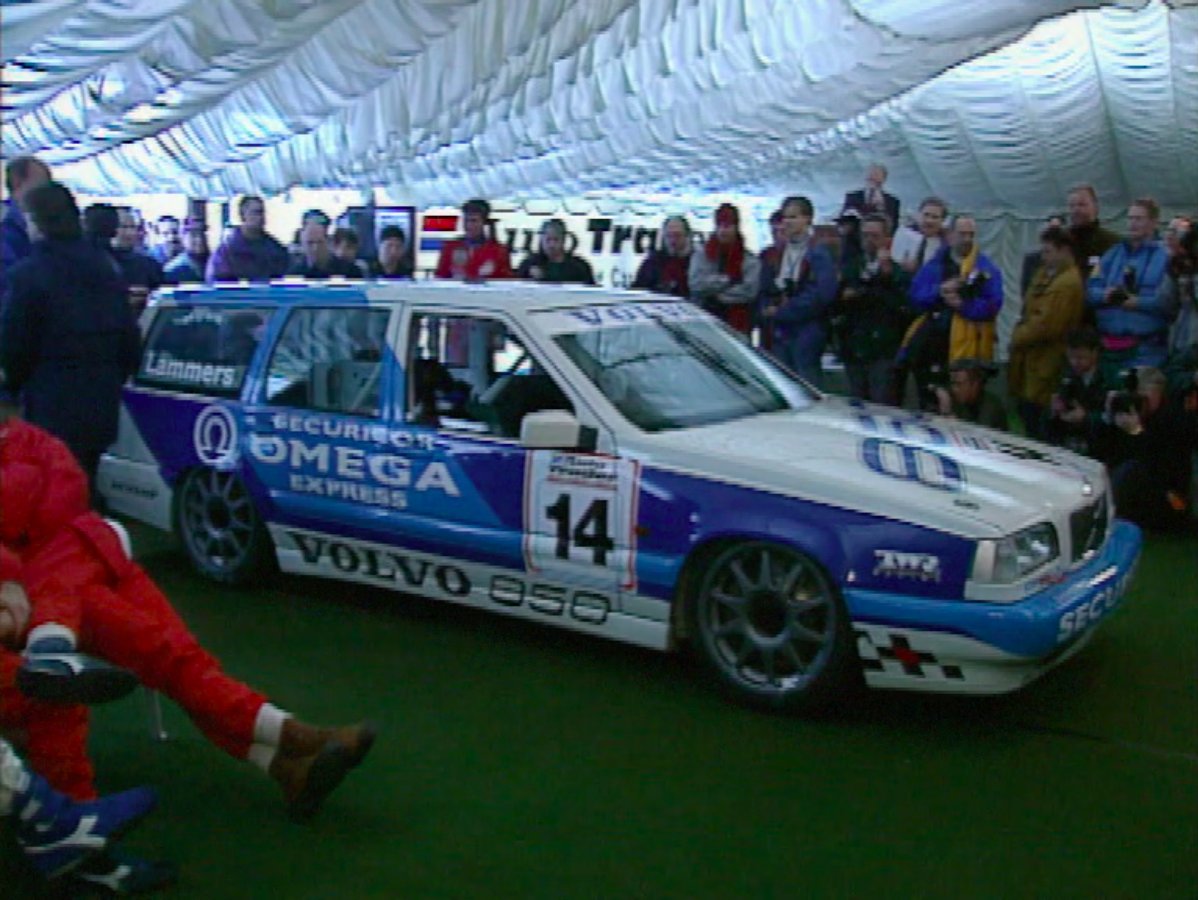 The look on  @timharvey7's face when the Volvo's rolled out  I wonder if  @RickardRydell had a similar expression when he first saw it... 