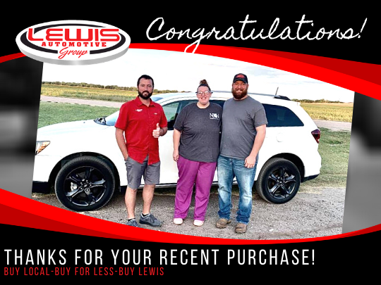 LewisChrysler's tweet photo. Congratulations on your recent purchase from Lewis and thanks for choosing to shop local in the cities we serve! #buylocal #buyforless #buylewis #usedcars #newcars #haysks #dodgecityks #gardencityks #liberalks #topekaks #lewismotors #lewisautomotivegro ... https://t.co/kA4WMtByU9 https://t.co/Y66koef0ar